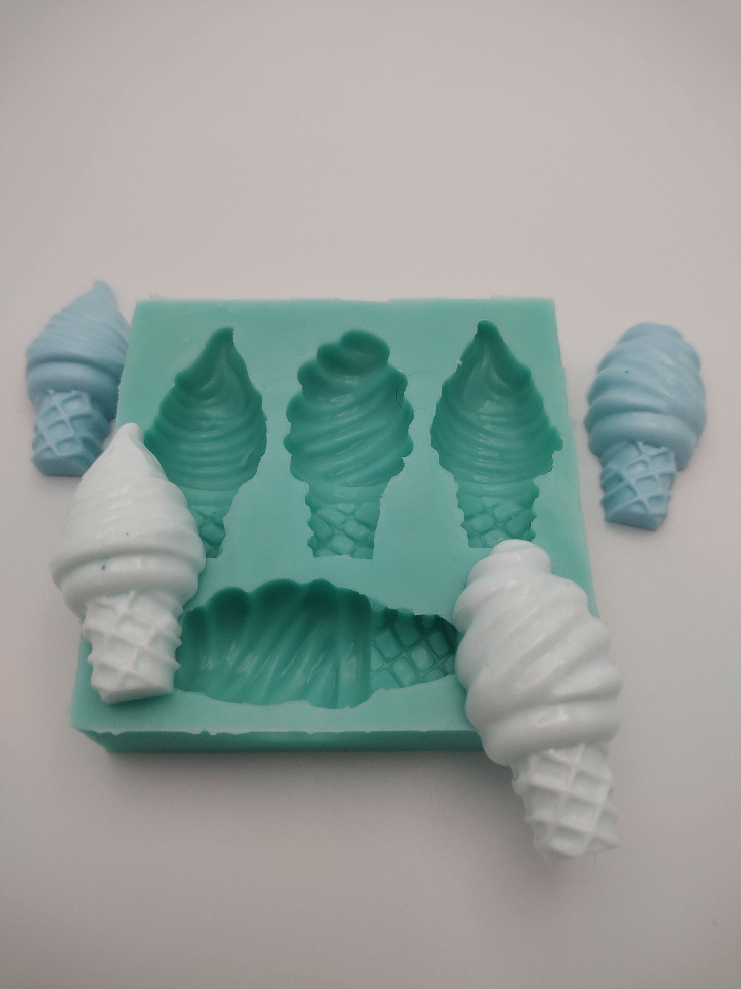 Mini Ice cream Set-Silicone Mold-Faux Fake Bake-Clay, Resin, Soap, Candle, Plaster, Fondant or Baking Mold-Two Mold Styles Available