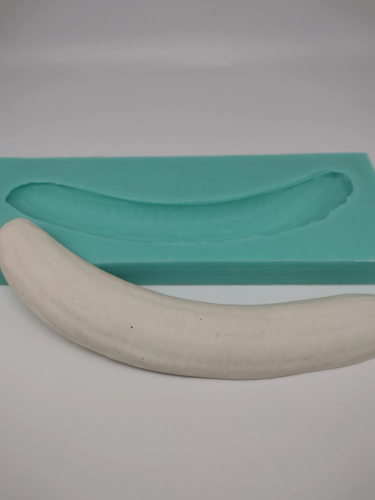 Banana Half-Silicone Mold-Faux Fake Bake-Clay, Resin, Soap, Candle, Plaster, Fondant or Baking Mold-Two Mold Styles Available