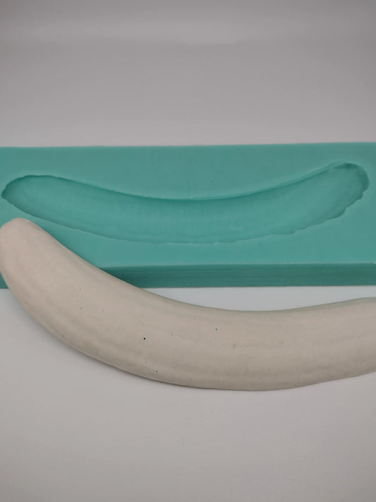 Banana Half-Silicone Mold-Faux Fake Bake-Clay, Resin, Soap, Candle, Plaster, Fondant or Baking Mold-Two Mold Styles Available