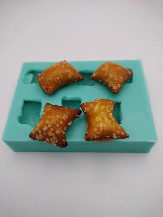 Pretzel Bites-Silicone Mold-Faux Fake Bake-Clay, Resin, Soap, Candle, Plaster, Fondant or Baking Mold-Two Mold Styles Available