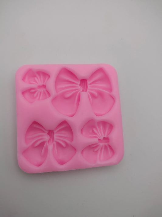 Bows (Small)-Silicone Mold-Faux Fake Bake-Clay, Resin, Soap, Candle, Plaster, Fondant or Baking Mold-Two Mold Styles Available