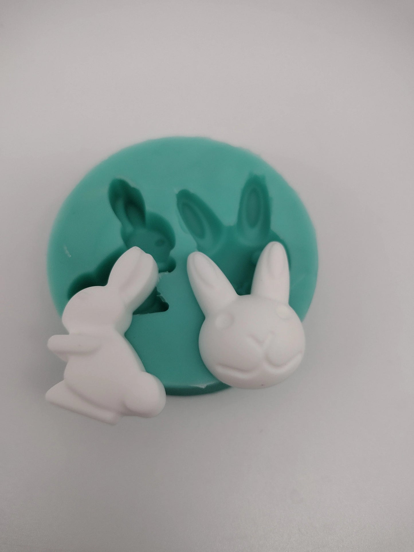 Bunnies-Silicone Mold-Faux Fake Bake-Clay, Resin, Soap, Candle, Plaster, Fondant or Baking Mold-Two Mold Styles Available