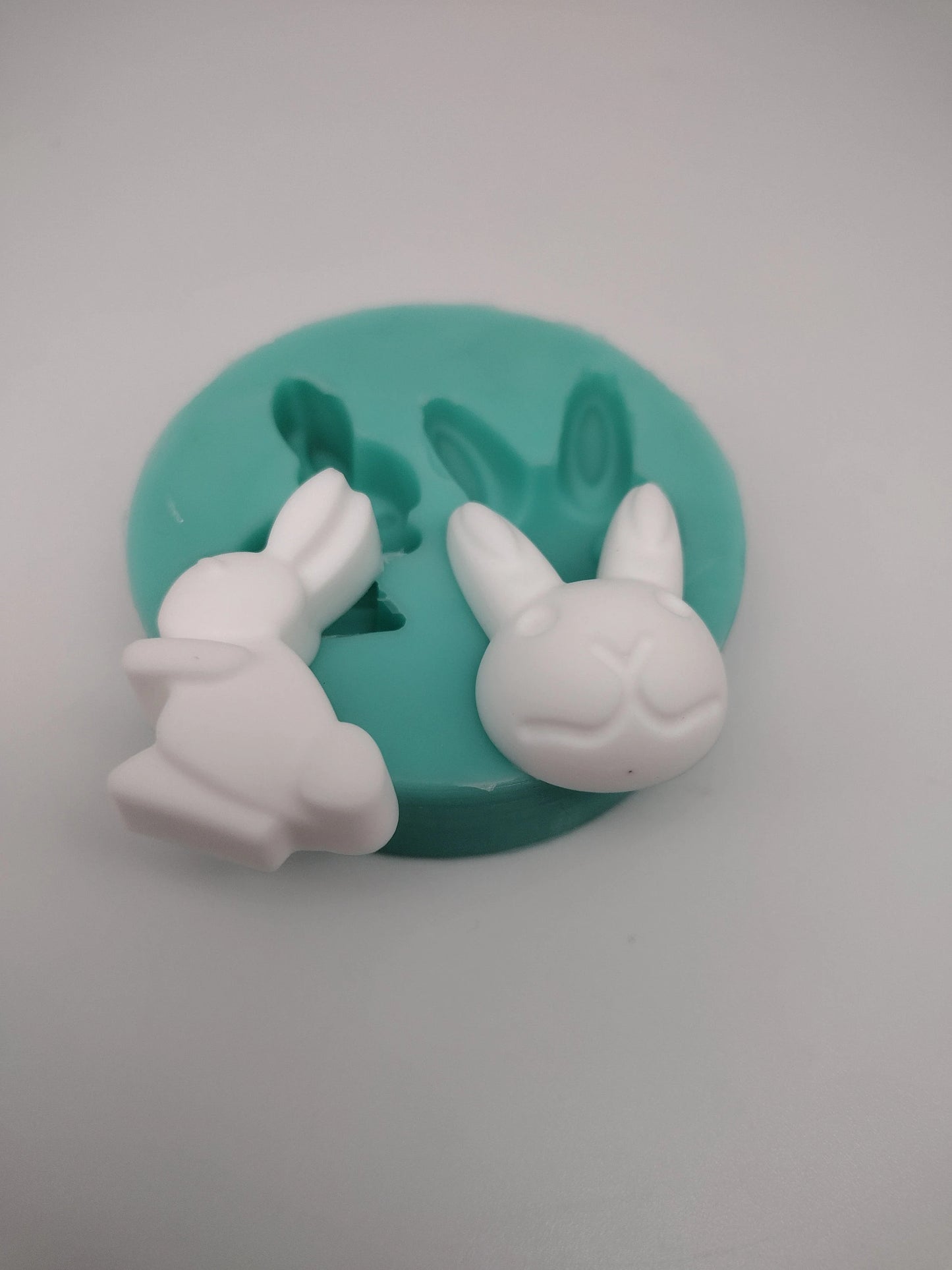 Bunnies-Silicone Mold-Faux Fake Bake-Clay, Resin, Soap, Candle, Plaster, Fondant or Baking Mold-Two Mold Styles Available