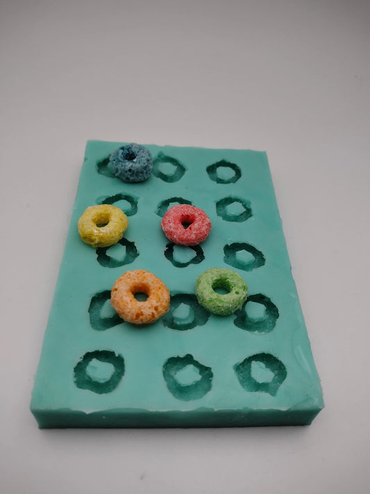 Circle Cereal Pieces-Silicone Mold-Faux Fake Bake-Clay, Resin, Soap, Candle, Plaster, Fondant or Baking Mold-Two Mold Styles Available