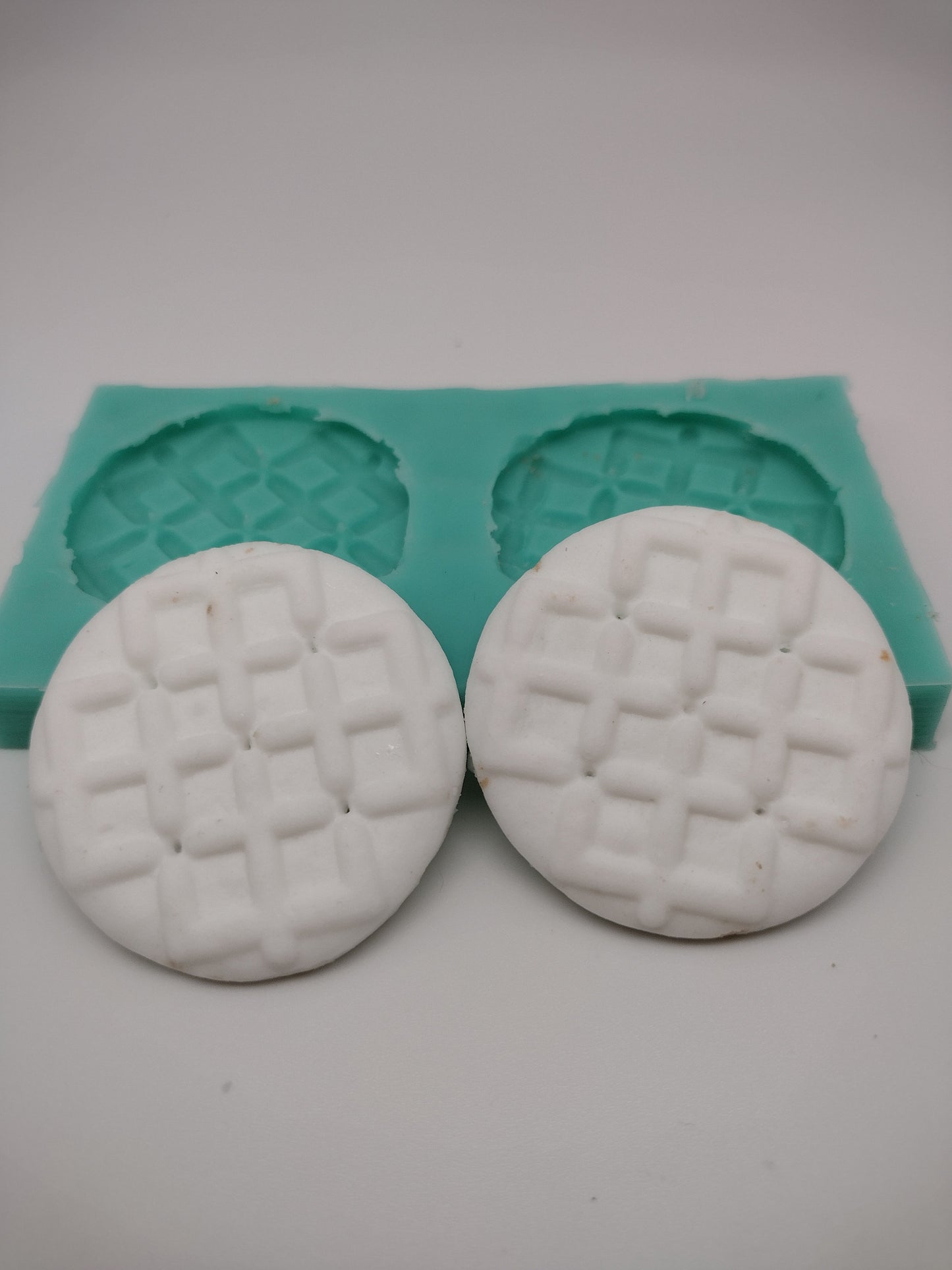 Cookie Halves w/ Lines-Silicone Mold-Faux Fake Bake-Clay, Resin, Soap, Candle, Plaster, Fondant or Baking Mold-Two Mold Styles Available