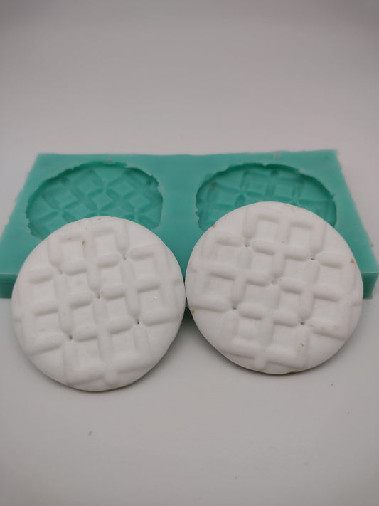 Cookie Halves w/ Lines-Silicone Mold-Faux Fake Bake-Clay, Resin, Soap, Candle, Plaster, Fondant or Baking Mold-Two Mold Styles Available