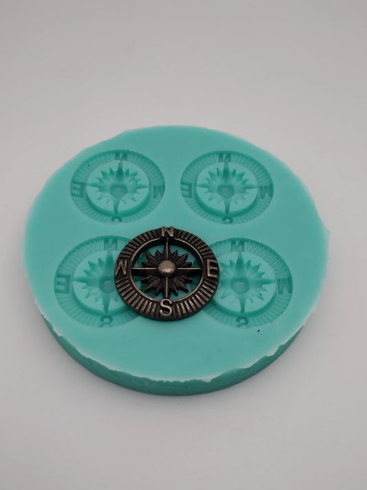 Cardinal Compass-Silicone Mold-Faux Fake Bake-Clay, Resin, Soap, Candle, Plaster, Fondant or Baking Mold-Two Mold Styles Available