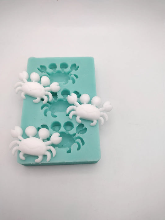 Small Crabs-Silicone Mold-Faux Fake Bake-Clay, Resin, Soap, Candle, Plaster, Fondant or Baking Mold-Two Mold Styles Available