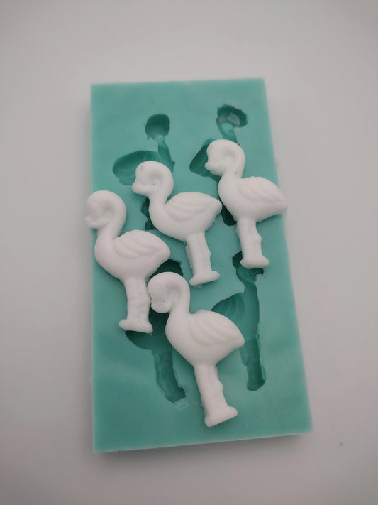 Flamingos-Silicone Mold-Faux Fake Bake-Clay, Resin, Soap, Candle, Plaster, Fondant or Baking Mold-Two Mold Styles Available