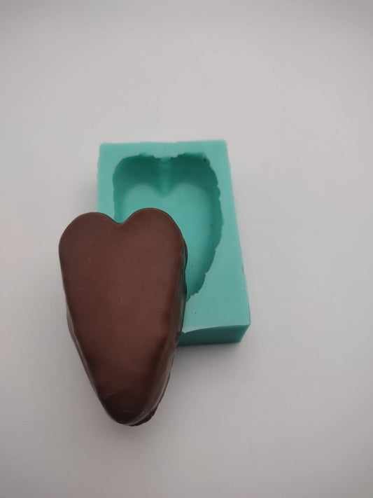 Chocolate Heart-Silicone Mold-Faux Fake Bake-Clay, Resin, Soap, Candle, Plaster, Fondant or Baking Mold-Two Mold Styles Available