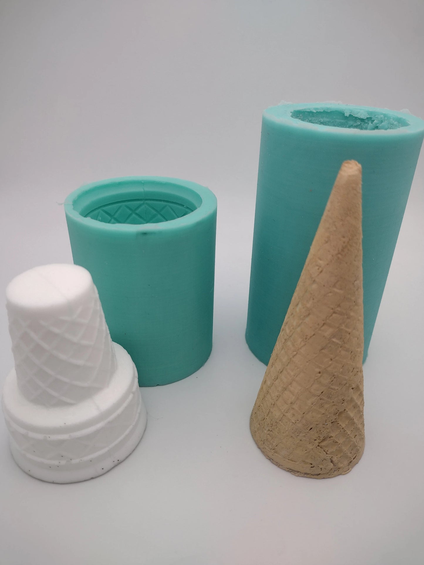 Ice Cream Cone Set-Silicone Mold-Faux Fake Bake-Clay, Resin, Soap, Candle, Plaster, Fondant or Baking Mold-Two Mold Styles Available