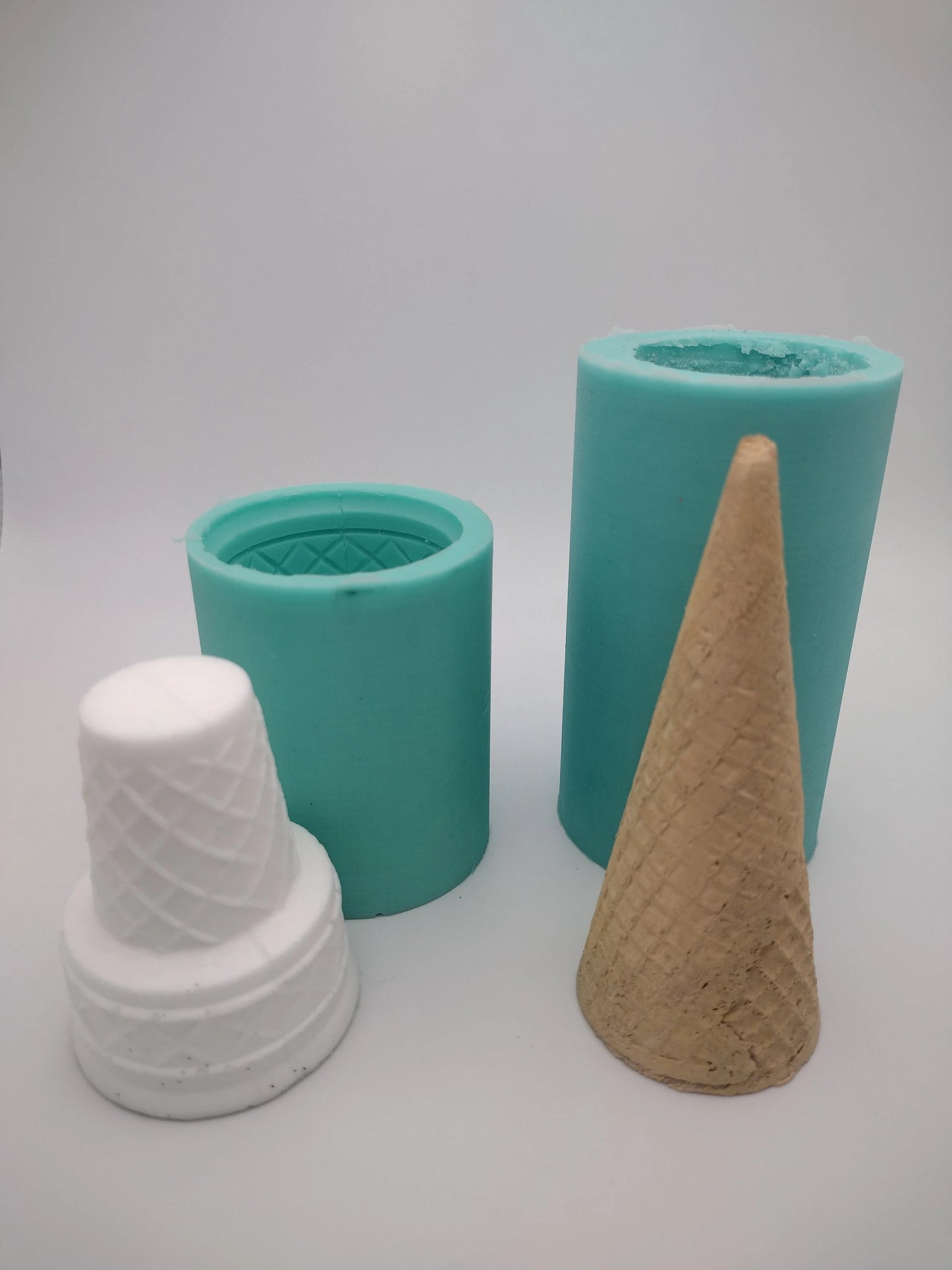 Ice Cream Cone Set-Silicone Mold-Faux Fake Bake-Clay, Resin, Soap, Candle, Plaster, Fondant or Baking Mold-Two Mold Styles Available