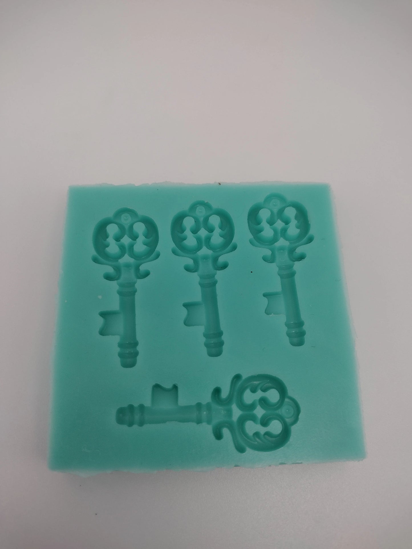 Small Keys-Silicone Mold-Faux Fake Bake-Clay, Resin, Soap, Candle, Plaster, Fondant or Baking Mold-Two Mold Styles Available