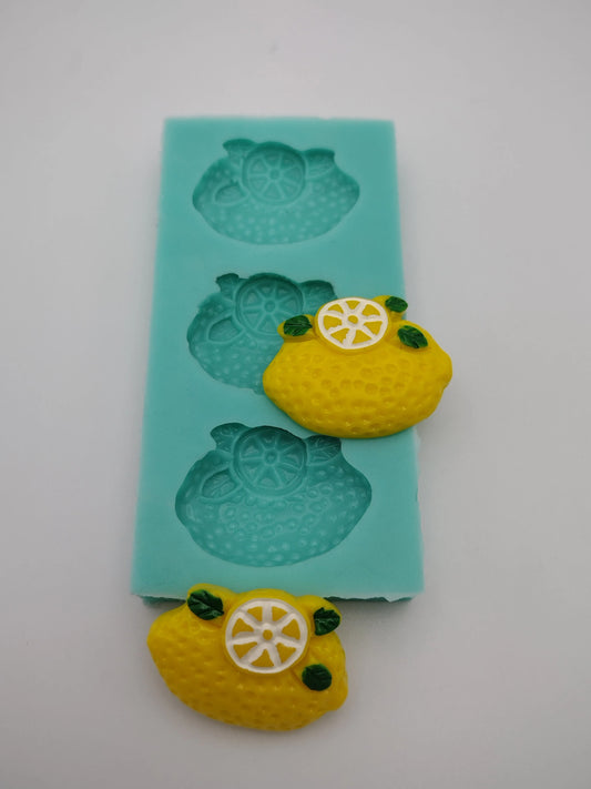 Lemon Pieces-Silicone Mold-Faux Fake Bake-Clay, Resin, Soap, Candle, Plaster, Fondant or Baking Mold-Two Mold Styles Available