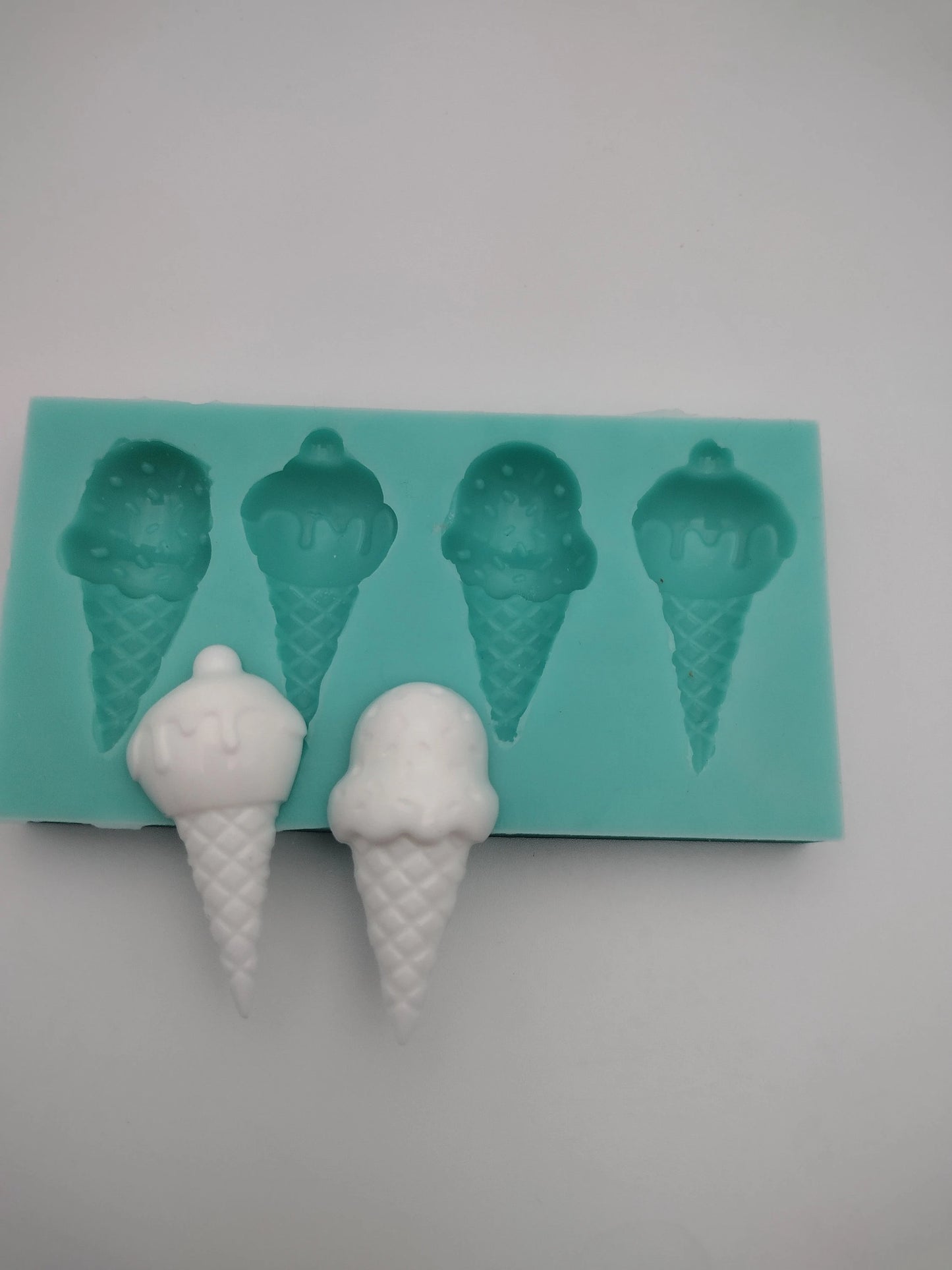 Mini Ice Creams-Silicone Mold-Faux Fake Bake-Clay, Resin, Soap, Candle, Plaster, Fondant or Baking Mold-Two Mold Styles Available