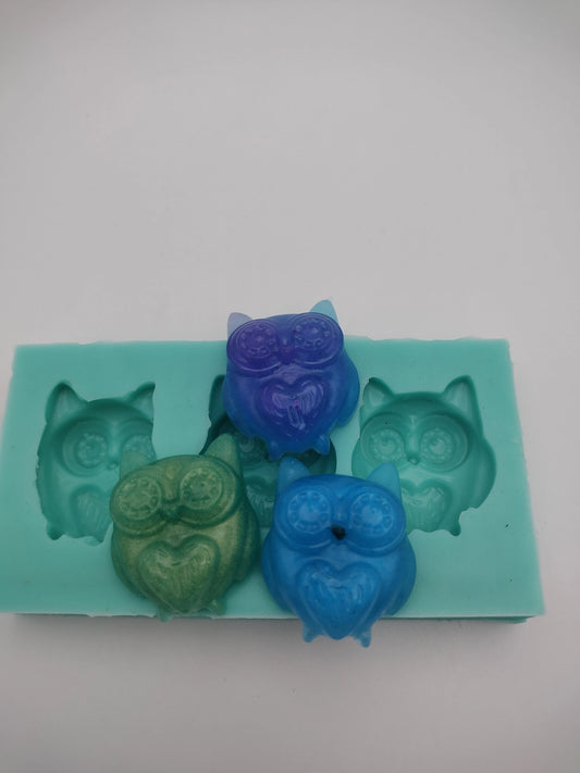 Owls-Silicone Mold-Faux Fake Bake-Clay, Resin, Soap, Candle, Plaster, Fondant or Baking Mold-Two Mold Styles Available