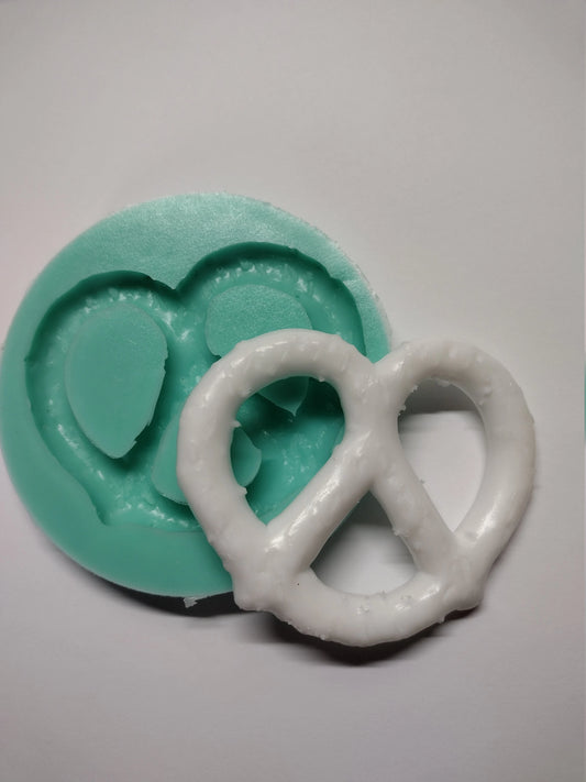 Medium Pretzel-Silicone Mold-Faux Fake Bake-Clay, Resin, Soap, Candle, Plaster, Fondant or Baking Mold-Two Mold Styles Available