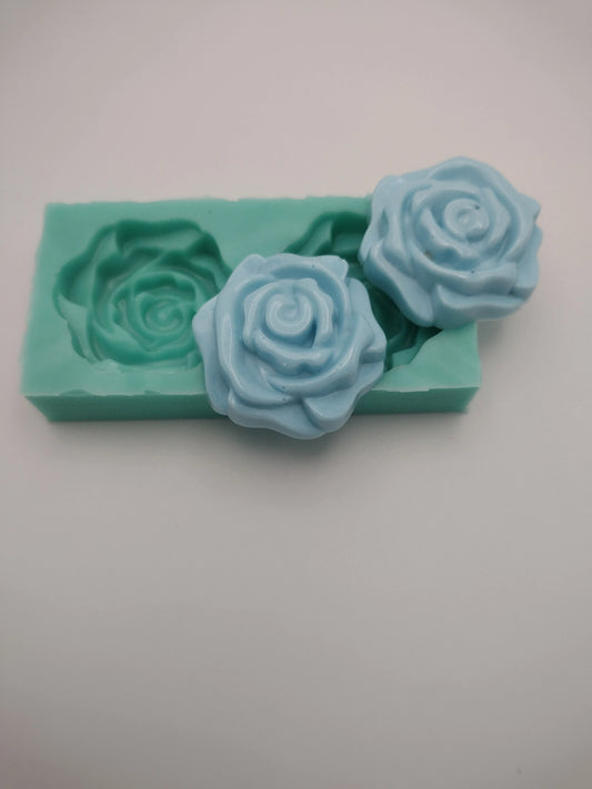 Rose Flowers-Silicone Mold-Faux Fake Bake-Clay, Resin, Soap, Candle, Plaster, Fondant or Baking Mold-Two Mold Styles Available