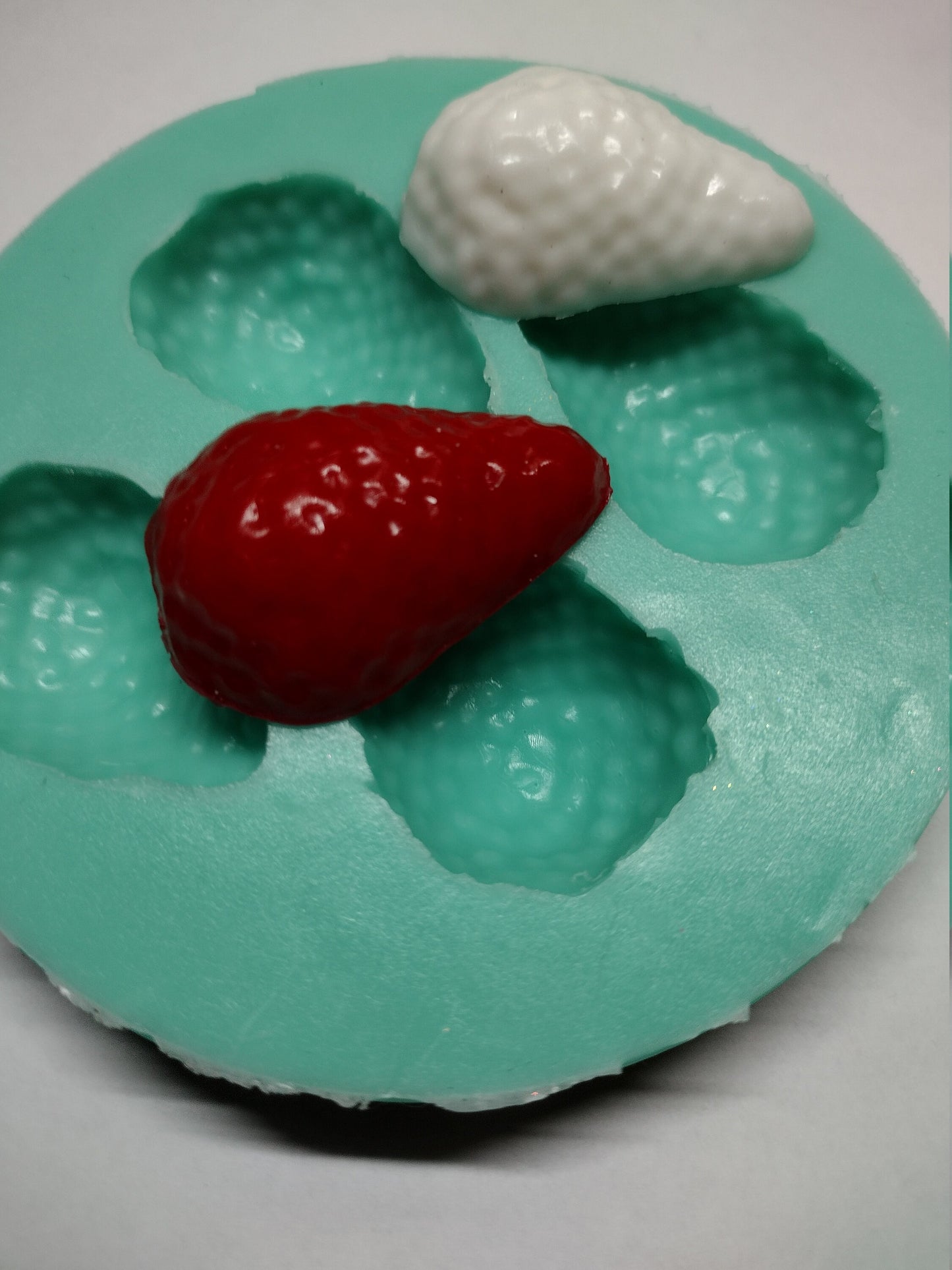 Strawberry Halves-Silicone Mold-Faux Fake Bake-Clay, Resin, Soap, Candle, Plaster, Fondant or Baking Mold-Two Mold Styles Available