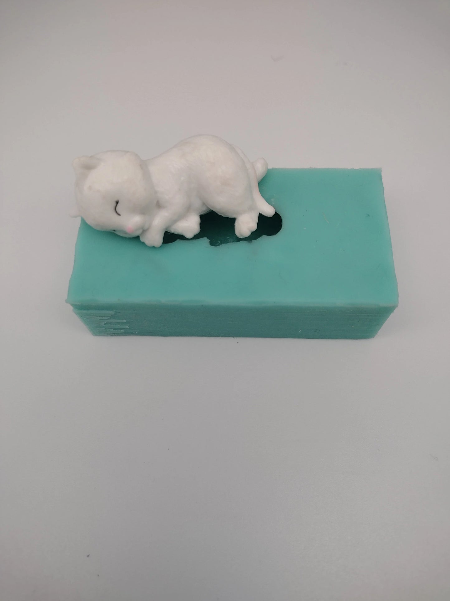 Sleeping Cat-Silicone Mold-Faux Fake Bake-Clay, Resin, Soap, Candle, Plaster, Fondant or Baking Mold-Two Mold Styles Available