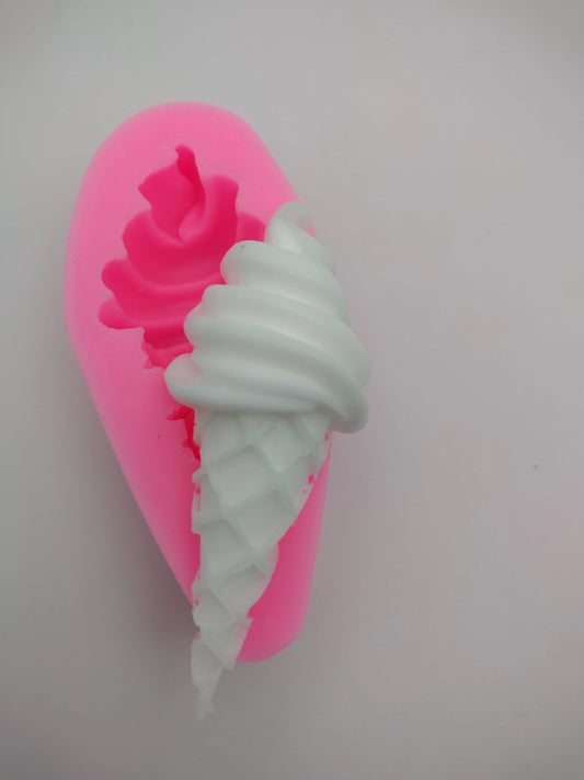 Ice Cream Cone Swirl-Silicone Mold-Faux Fake Bake-Clay, Resin, Soap, Candle, Plaster, Fondant or Baking Mold-Two Mold Styles Available